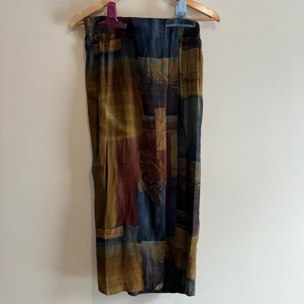Vintage In Group Skirt Womens 14  Midi Abstract Made in USA Boho Hippie